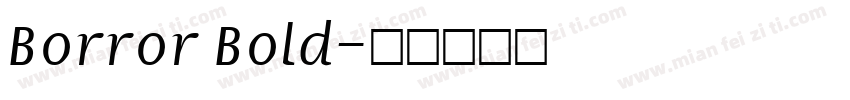 Borror Bold字体转换